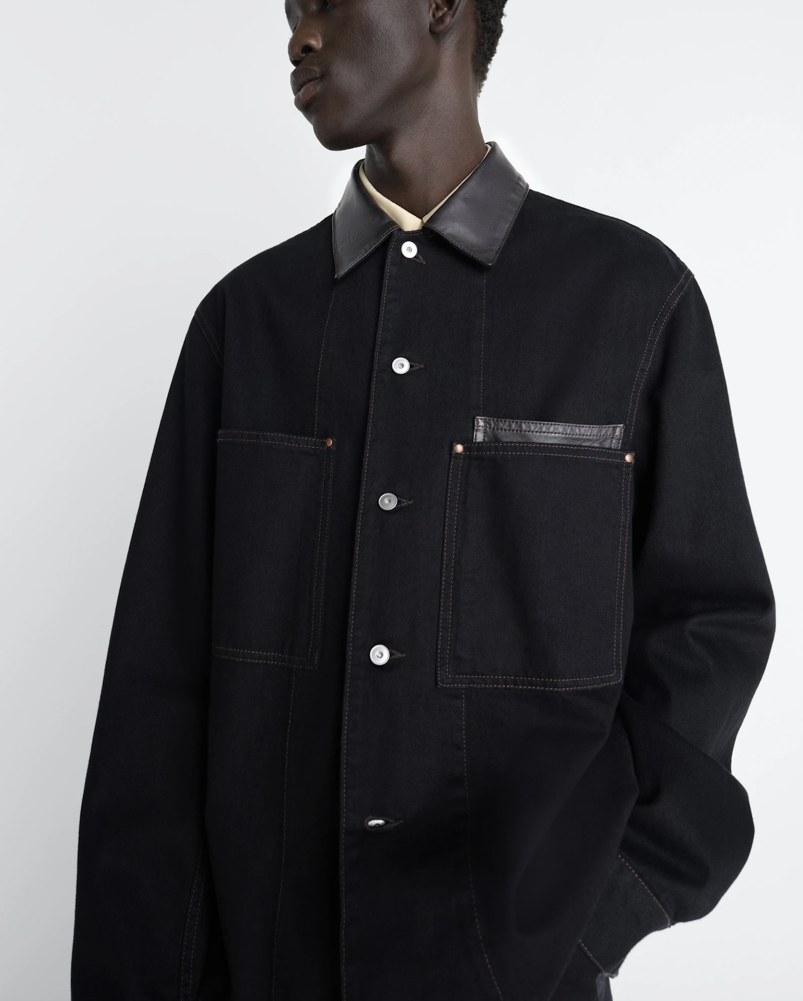Lemaire - SHORT UTILITY JACKET (COAL) — EQUIPMENT
